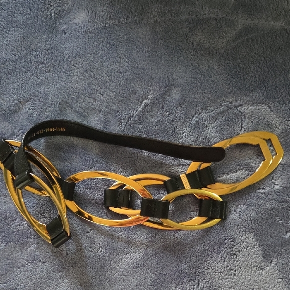 Vintage Gucci Black and Gold Oval Link Belt - Picture 10 of 14